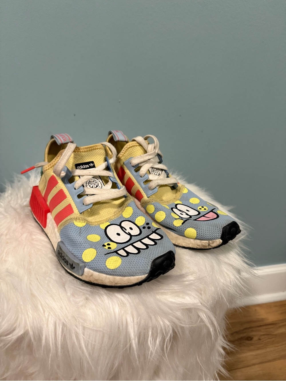 adidas Kids Cartoon Polka Dot Sneakers - Yellow, Blue & Pink